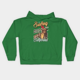 IT'S SURFING TIME _ NORTH BEACH CALIFORNIA Kids Hoodie